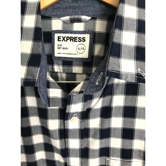 EXPRESS- MENS SLIM SOFT WASH COTTON LONG SLEEVE BUTTON FRONT SHIRT SIZE X-LARGE - Picture 3 of 9